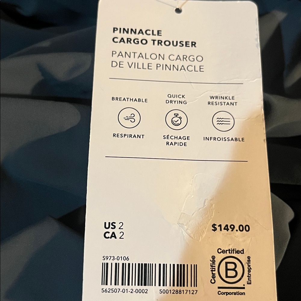 NWT-Athleta Eden Pinnacle Cargo Trouser, Size 2 - Picture 7 of 8